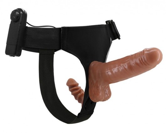 Страпон с вагинальной пробкой и вибрацией Ultra Passionate Harness - 16 см. - Baile - купить с доставкой в Калининграде