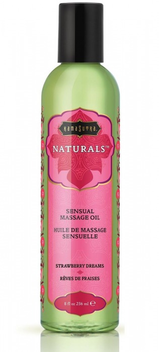 Массажное масло Naturals Strawberry Dreams с ароматом клубники - 236 мл. - Kama Sutra - купить с доставкой в Калининграде