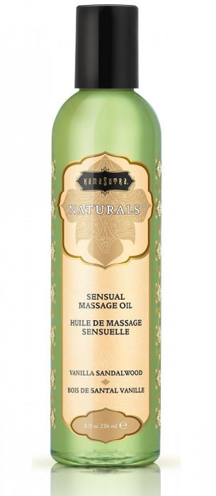 Массажное масло Naturals Vanilla Sandalwood с ароматом ванили и сандала - 236 мл. - Kama Sutra - купить с доставкой в Калининграде