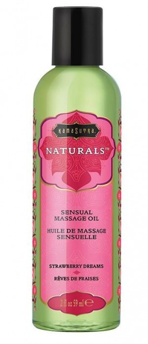 Массажное масло Naturals Strawberry Dreams с ароматом клубники - 59 мл. - Kama Sutra - купить с доставкой в Калининграде