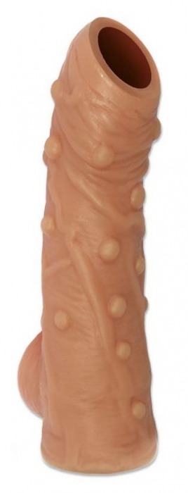 Телесная насадка с пупырышками и открытой головкой Nude Sleeve L - 14 см. - KOKOS - в Калининграде купить с доставкой