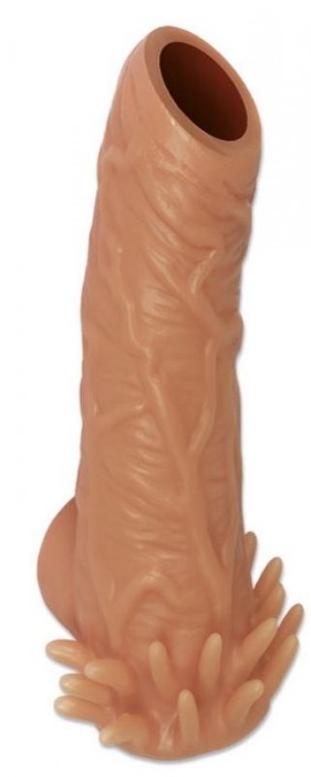 Телесная насадка с усиками и открытой головкой Nude Sleeve L - 14 см. - KOKOS - в Калининграде купить с доставкой