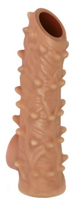Телесная насадка с шипами и открытой головкой Nude Sleeve L - 14 см. - KOKOS - в Калининграде купить с доставкой