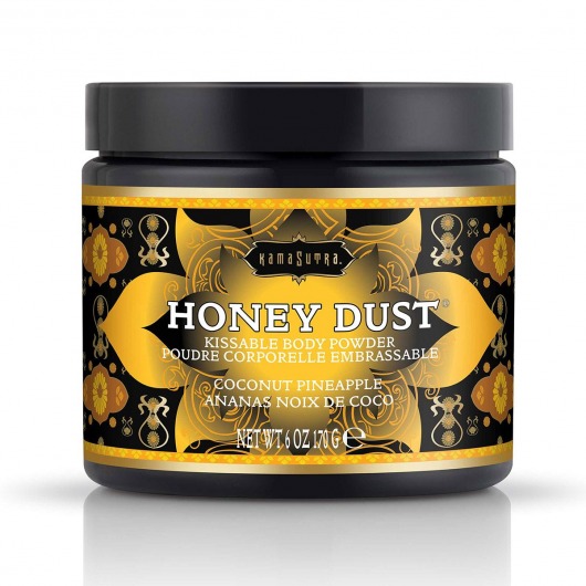 Пудра для тела Honey Dust Body Powder с ароматом кокоса и ананаса - 170 гр. - Kama Sutra - купить с доставкой в Калининграде