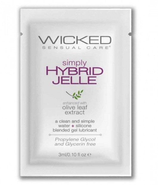 Гель-лубрикант на водно-силиконовой основе Simply Hybrid Jelle - 3 мл. - Wicked - купить с доставкой в Калининграде