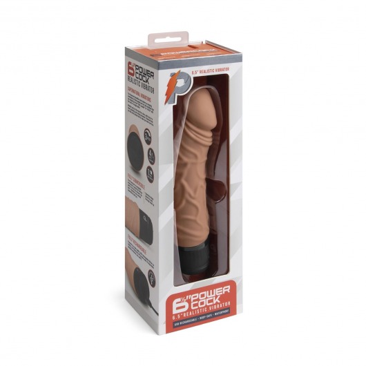 Кофейный вибратор-реалистик 6.5  Girthy Realistic Vibrator - 19 см. - PowerCocks