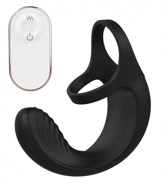 Черный анальный стимулятор с эрекционными кольцами Remote Couple Teaser - Dream Toys - в Калининграде купить с доставкой