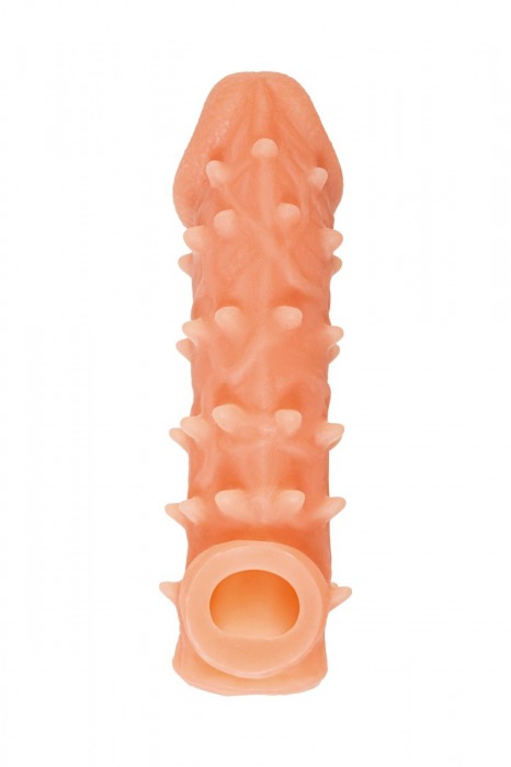 Телесная закрытая насадка с пупырышками Cock Sleeve Size M - 15,6 см. - KOKOS - в Калининграде купить с доставкой