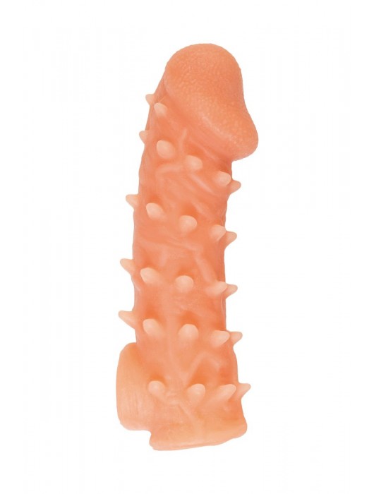 Телесная закрытая насадка с пупырышками Cock Sleeve Size L - 17,6 см. - KOKOS - в Калининграде купить с доставкой