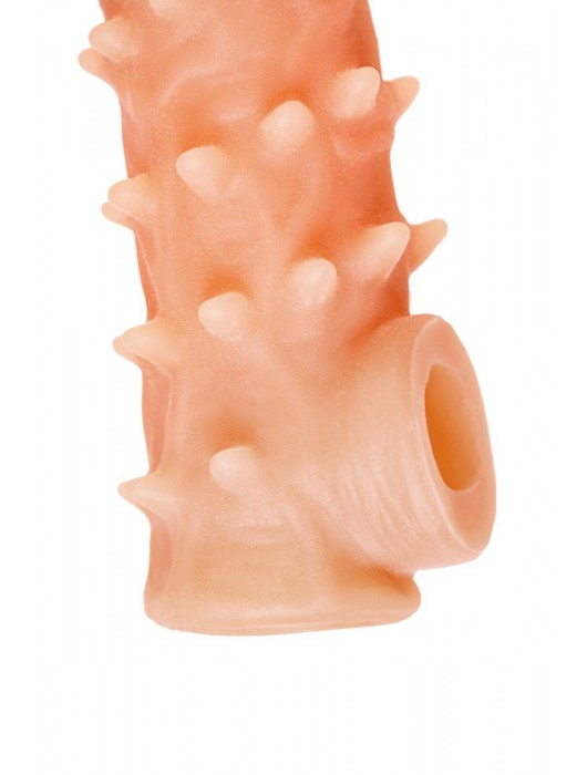 Телесная закрытая насадка с пупырышками Cock Sleeve Size L - 17,6 см. - KOKOS - в Калининграде купить с доставкой