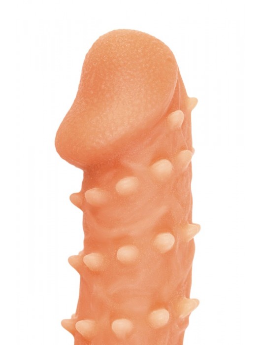 Телесная закрытая насадка с пупырышками Cock Sleeve Size L - 17,6 см. - KOKOS - в Калининграде купить с доставкой