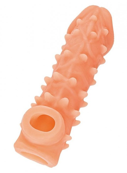 Телесная закрытая насадка с пупырышками Cock Sleeve Size L - 17,6 см. - KOKOS - в Калининграде купить с доставкой