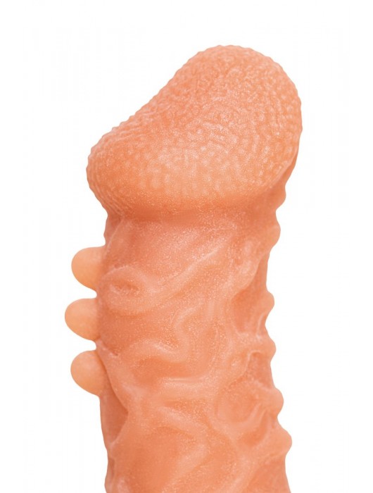 Телесная закрытая насадка с шершавой головкой Cock Sleeve Size S - 13,8 см. - KOKOS - в Калининграде купить с доставкой