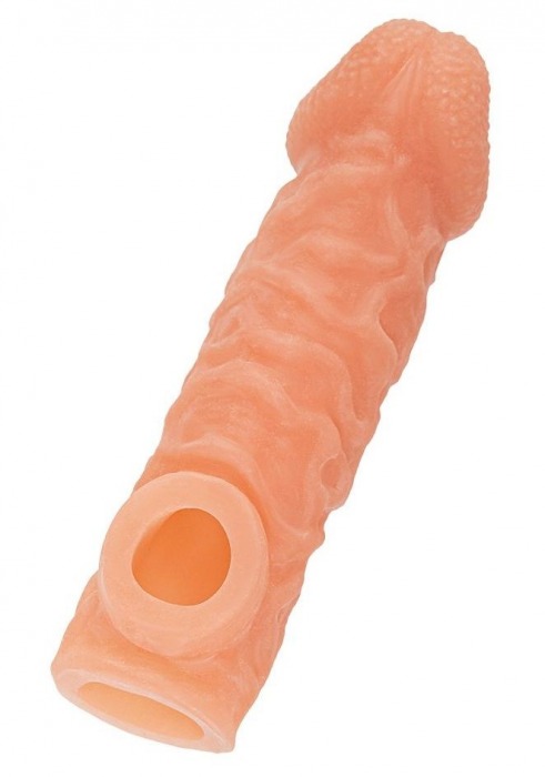 Телесная закрытая насадка с шершавой головкой Cock Sleeve Size L - 17,6 см. - KOKOS - в Калининграде купить с доставкой