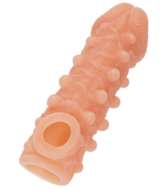 Телесная закрытая насадка с шариками Cock Sleeve Size S - 13,8 см. - KOKOS - в Калининграде купить с доставкой