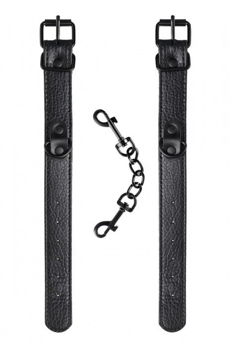 Узкие черные наручники на сцепке - ToyFa - купить с доставкой в Калининграде