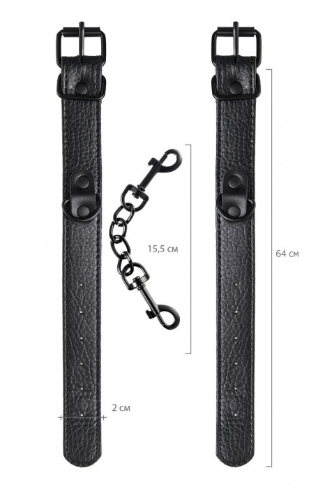 Узкие черные наручники на сцепке - ToyFa - купить с доставкой в Калининграде