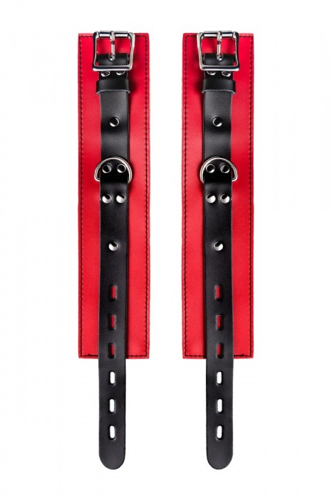 Красно-черные оковы на ноги из кожи - ToyFa - купить с доставкой в Калининграде