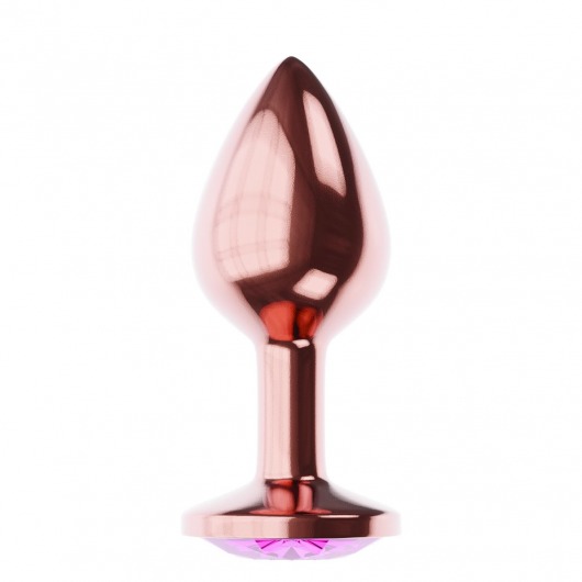 Пробка цвета розового золота с лиловым кристаллом Diamond Quartz Shine L - 8,3 см. - Lola Games - купить с доставкой в Калининграде