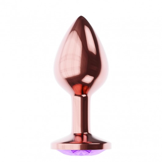 Пробка цвета розового золота с фиолетовым кристаллом Diamond Amethyst Shine L - 8,3 см. - Lola Games - купить с доставкой в Калининграде