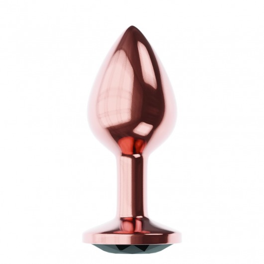 Пробка цвета розового золота с черным кристаллом Diamond Jet Shine L - 8,3 см. - Lola Games - купить с доставкой в Калининграде
