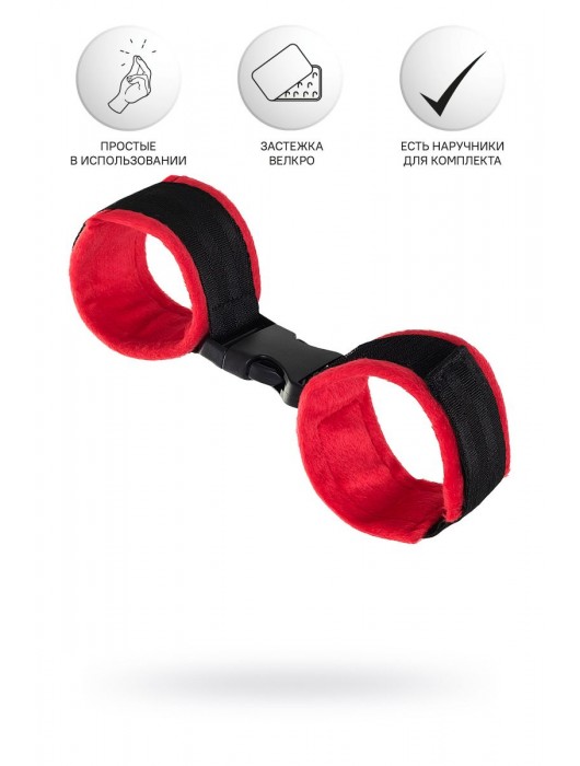 Красно-черные велюровые оковы Anonymo - ToyFa - купить с доставкой в Калининграде