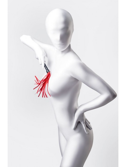 Красно-черный флоггер Anonymo - 28 см. - ToyFa - купить с доставкой в Калининграде