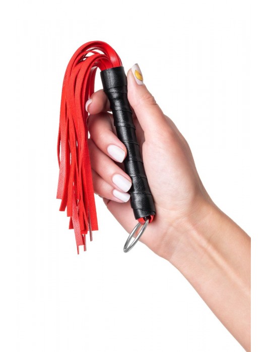 Красно-черный флоггер Anonymo - 28 см. - ToyFa - купить с доставкой в Калининграде