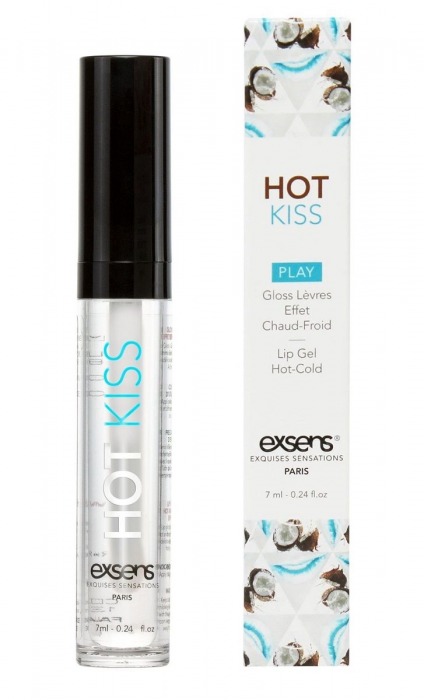 Блеск для губ Hot Kiss Coconut с ароматом кокоса - 7 мл. - Exsens - купить с доставкой в Калининграде