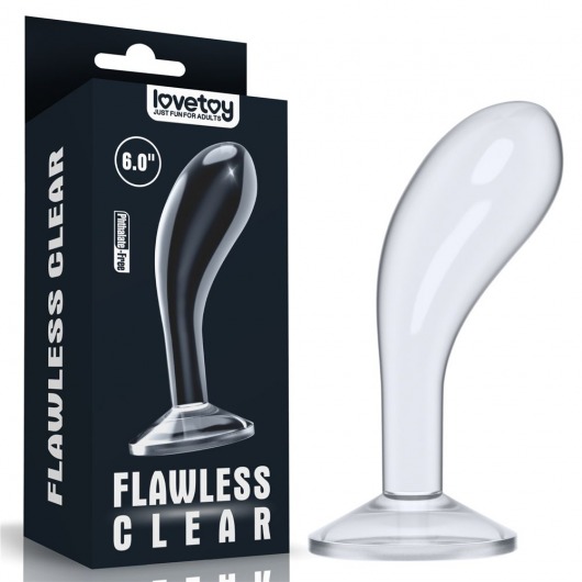 Прозрачный стимулятор простаты Flawless Clear Prostate Plug - 15 см. - Lovetoy - в Калининграде купить с доставкой