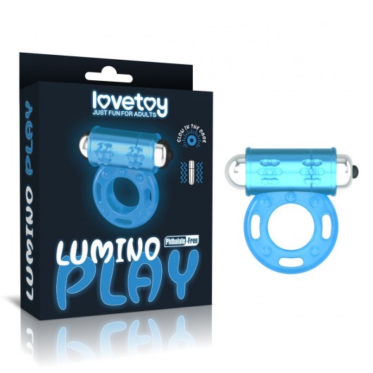Голубое, светящееся в темноте эрекционное виброкольцо Lumino Play Vibrating Penis Ring - Lovetoy - в Калининграде купить с доставкой