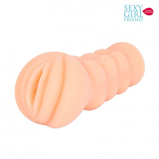 Телесный мастурбатор-вагина с комплектом эрекционных колец - Bior toys - в Калининграде купить с доставкой