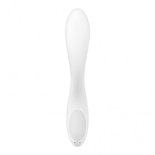 Белый вибромассажер Rrrolling Pleasure с движущимся шариком - 23 см. - Satisfyer