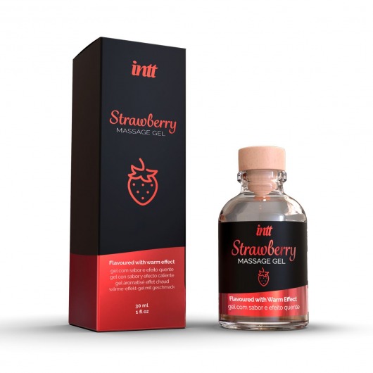 Массажный гель с ароматом клубники Strawberry - 30 мл. - INTT - купить с доставкой в Калининграде
