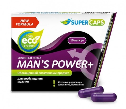 Возбуждающее средство для мужчин Mans Power plus - 10 капсул (0,35 гр.) +1 в подарок - SuperCaps - купить с доставкой в Калининграде