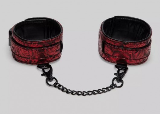 Красно-черные оковы Reversible Faux Leather Ankle Cuffs - Fifty Shades of Grey - купить с доставкой в Калининграде