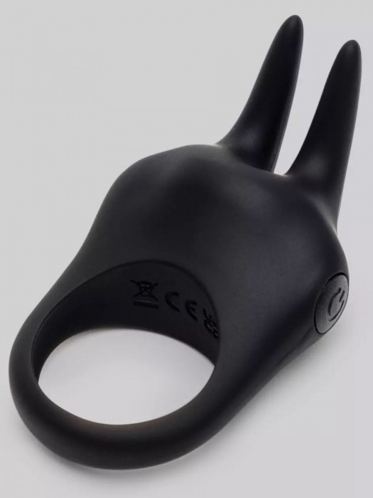 Черное эрекционное виброкольцо Sensation Rechargeable Vibrating Rabbit Love Ring - Fifty Shades of Grey - в Калининграде купить с доставкой