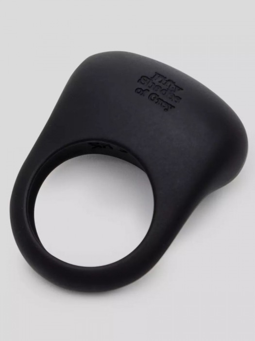 Черное эрекционное виброкольцо Sensation Rechargeable Vibrating Love Ring - Fifty Shades of Grey - в Калининграде купить с доставкой