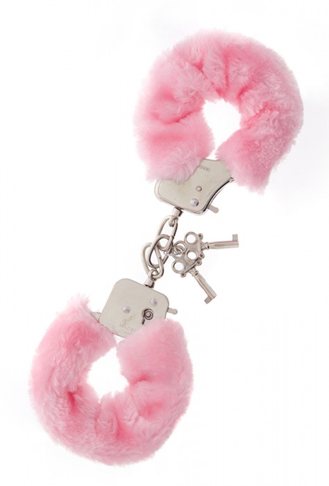 Металлические наручники с розовой меховой опушкой METAL HANDCUFF WITH PLUSH PINK - Dream Toys - купить с доставкой в Калининграде