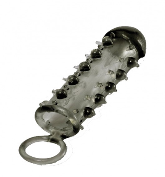 Дымчатая стимулирующая насадка с закрытой головкой SAMURAI PENIS SLEEVE BLACK - 14,5 см. - NMC - в Калининграде купить с доставкой