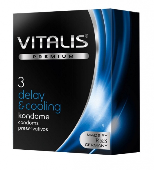 Презервативы VITALIS PREMIUM delay   cooling с охлаждающим эффектом - 3 шт. - Vitalis - купить с доставкой в Калининграде