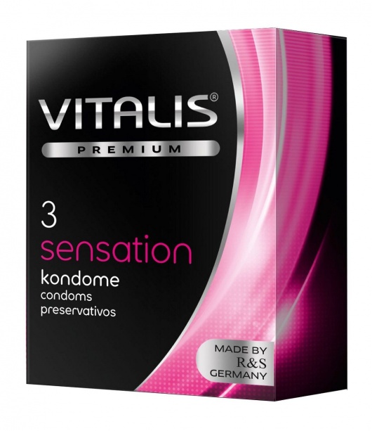 Презервативы с пупырышками и кольцами VITALIS PREMIUM sensation - 3 шт. - Vitalis - купить с доставкой в Калининграде