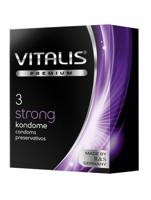 Презервативы с утолщенной стенкой VITALIS PREMIUM strong - 3 шт. - Vitalis - купить с доставкой в Калининграде