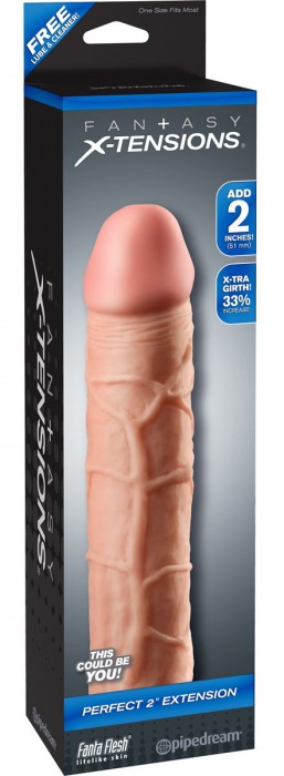 Телесная насадка Fantasy X-tensions Perfect 2  Extension - 20,3 см. - Pipedream - в Калининграде купить с доставкой