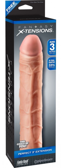 Телесная удлиняющая насадка Perfect 3 Extension - 22 см. - Pipedream - в Калининграде купить с доставкой