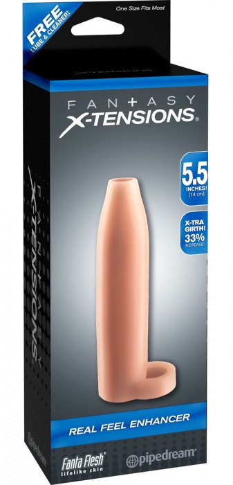 Насадка-расширитель с кольцом для подхвата мошонки Real Feel Enhancer - 14 см. - Pipedream - в Калининграде купить с доставкой