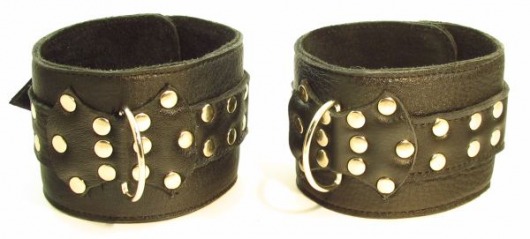 Комплект кожаных БДСМ-аксессуаров с клёпками - БДСМ Арсенал - купить с доставкой в Калининграде