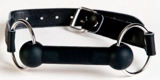 Чёрный кляп-трензель на кожаных ремешках - ToyFa - купить с доставкой в Калининграде