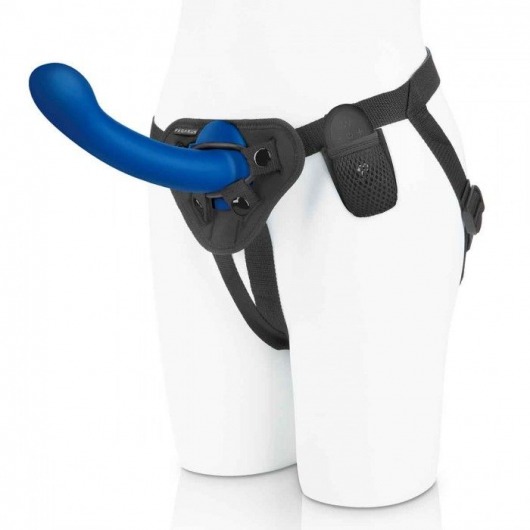 Синяя насадка Remote Control P-Spot G-Spot с черными трусиками - 20 см. - Pegasus - купить с доставкой в Калининграде