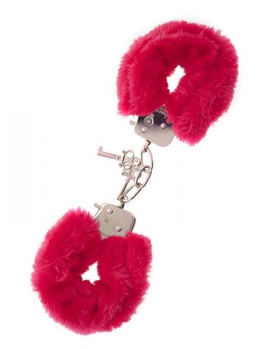 Металлические наручники с красной меховой опушкой METAL HANDCUFF WITH PLUSH RED - Dream Toys - купить с доставкой в Калининграде